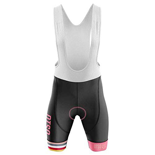 OTSO Stripes Culote de Ciclismo, Hombres, Negro y Coral Pink, Medios