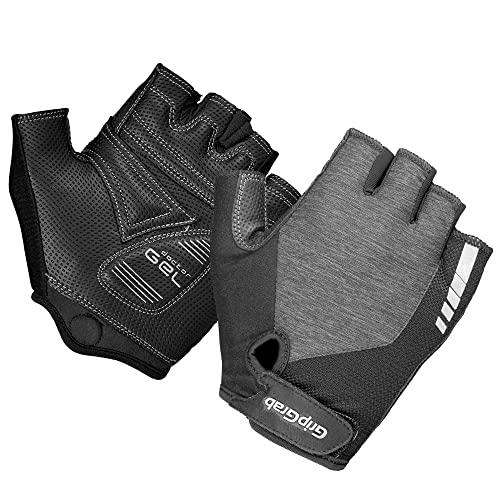 GripGrab Women's ProGel Padded Fingerless Anti-Slip Summer Cycling Gloves Cushioned Shock-Absorbing Road Gravel Mountain-Bike Guantes Cortos Ciclismo, Gris, L