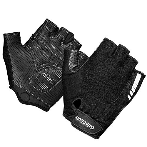 GripGrab Women's ProGel Padded Fingerless Anti-Slip Summer Cycling Gloves Cushioned Shock-Absorbing Road Gravel Mountain-Bike Guantes Cortos Ciclismo, Negro, M