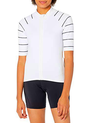 Amazon Essentials Short-Sleeve Cycling Jersey Camisa, Blanco, XS