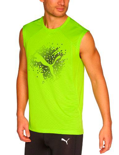 PUMA Laufshirt CR Graphic Logo S/L - Camiseta sin Mangas de Running para Hombre