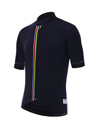 Santini Diseño UCI Rainbow Jersey de Manga Corta, Hombre, Negro, XS