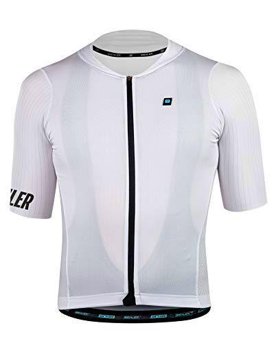 Biehler Signature³ Radtrikot Camiseta de Ciclismo, Blanco, S Hombre