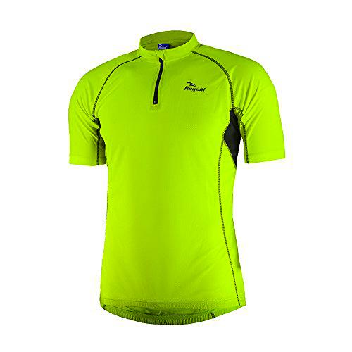 Rogelli Perugia Camisa de Ciclismo, Hombre, Negro y Amarillo, Large