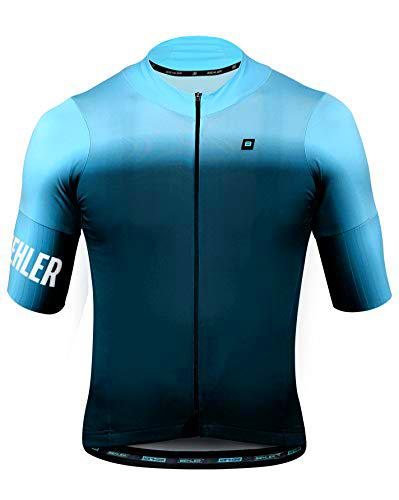 Biehler Essential Radtrikot Camiseta de Ciclismo, Azul, S Hombre