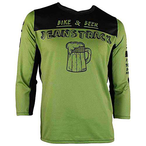 Jeanstrack Bike &amp; Beer Camiseta técnica MTB, Unisex Adulto, Verde, XL