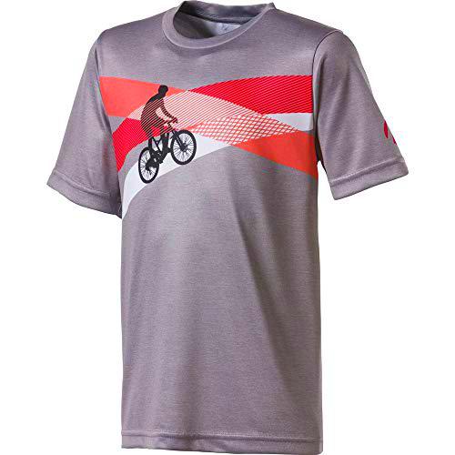 Nakamura Fahrrad-Dossi Camiseta, Infantil, Grey Melange/Coralle, 128