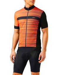 CMP - Camiseta de ciclismo de jersey para hombre, Naranja intermitente, 48