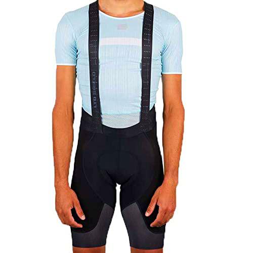 Sportful Shield Bibshort Pantalón Corto de, Hombre, Negro, L