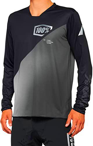 Maillot Ciclista 100% R-Core X, Negro/Gris, L