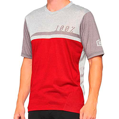 100% MTB WEAR AIRMATIC Jersey Cherry/Grey Maillot, Multicolor