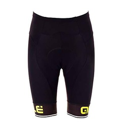 Alé Cycling Corsa sólida Pantalones Cortos, Negro/Amarillo Fluo