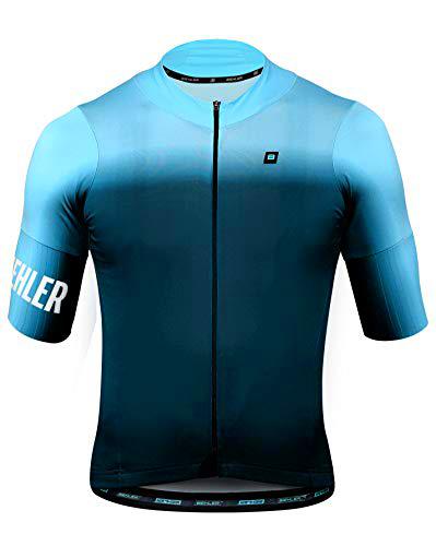 Biehler Essential Radtrikot Camiseta de Ciclismo, Azul, S Hombre