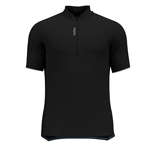 Odlo Men's Essential Half Zip Jersey, Black, L