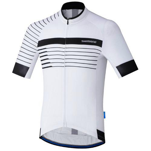 SHIMANO Breakaway Print Maillot Manga Corta Blanco/Negro Talla L 2017 Maillot Ciclismo Manga Corta