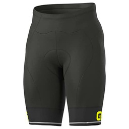 Alé Cycling Corsa sólida Pantalones Cortos, Negro/Amarillo Fluo