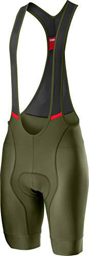 CASTELLI Competición Bibshort Pantalones Cortos, Verde Militar