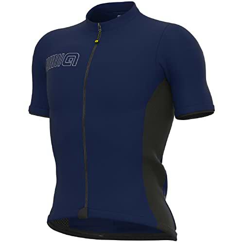 Alé Cycling Color Liso Jersey de Manga Corta, Azul Marino
