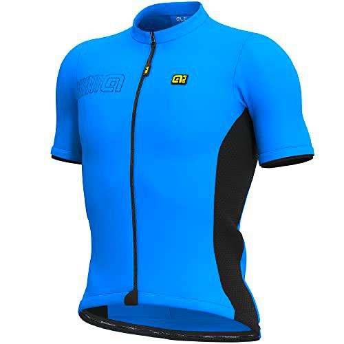 Ale Bloque de Color sólido Jersey de Manga Corta, Azul Italia