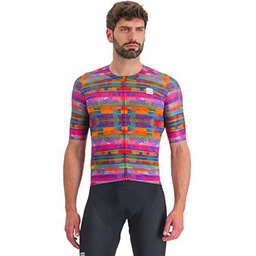 Sportful Glitch Bomber Jersey T-Shirt, Multicolor Pink
