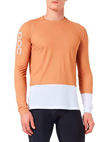 POC MTB Pure LS Jersey T-Shirt, Aragonite Brown/Hydrogen White