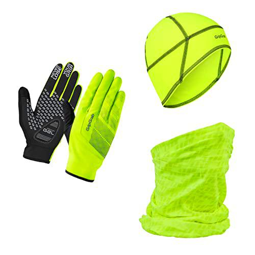 GripGrab Pack Esenciales Ciclismo Guantes Ride Cortavientos Ciclismo Térmicos Gorro Invierno y Braga de Cuello