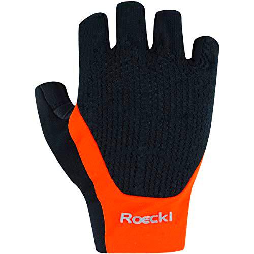 Roeckl Icon - Guantes Cortos para Bicicleta, Color Negro y Naranja 2022: tamaño: 7.5