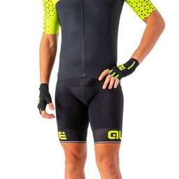 Alé Cycling Corsa sólida Pantalones Cortos, Negro/Amarillo Fluo