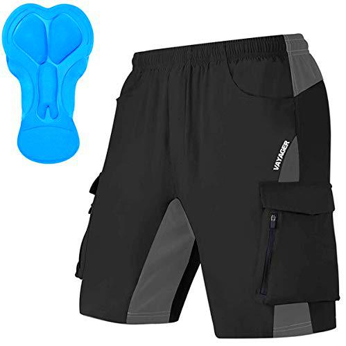 VAYAGER Pantalones Cortos de Bicicleta de montaña para Hombre