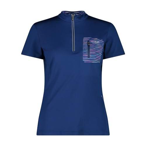 CMP - Camiseta elástica de Bicicleta para Mujer, Color Azul Fucsia, 42