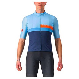 CASTELLI 4522017-482 A BLOCCO Jersey Men's T-Shirt Baby Blue/Scarlet Lava-Niagara Blue-Belgian Blue L