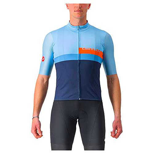 CASTELLI 4522017-482 A BLOCCO Jersey Men's T-Shirt Baby Blue/Scarlet Lava-Niagara Blue-Belgian Blue L