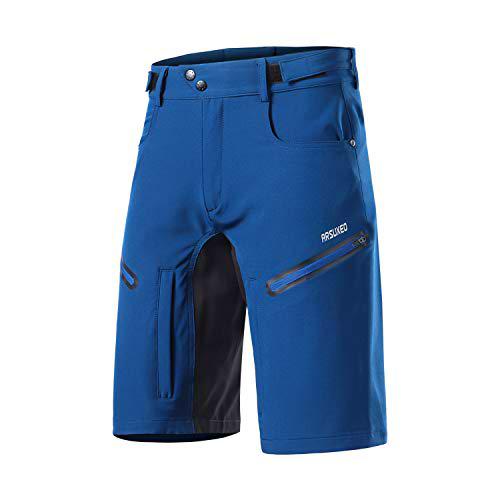 ARSUXEO Pantalones Cortos de Ciclismo para Hombre de Corte Holgado con Pretina Que Absorbe la Humedad 2006 Azul Oscuro XL