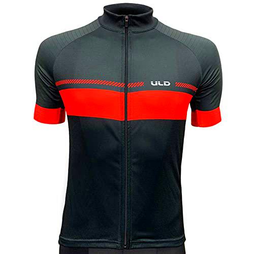 Uld Maillot Corto, Sport, Negro/Rojo (Multicolor), l