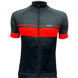 Uld Maillot Corto, Sport, Negro/Rojo (Multicolor), XL