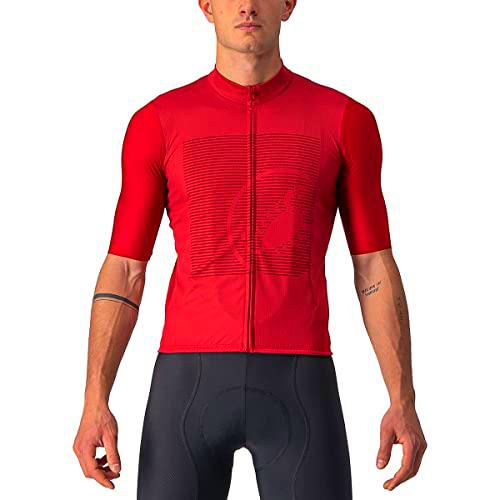 CASTELLI Bagarre Jersey Camiseta Larga Hombre, Pro Red/Burdeos, XS