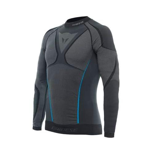 Dainese - Dry LS Man,Maillot Térmico Esquí, Camiseta Interior Transpirable de Manga Larga,Negro/Azul,Hombre