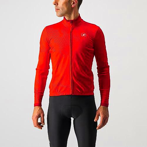CASTELLI PERICOLO Jersey FZ Camiseta, Hombre, Rojo, X-Large