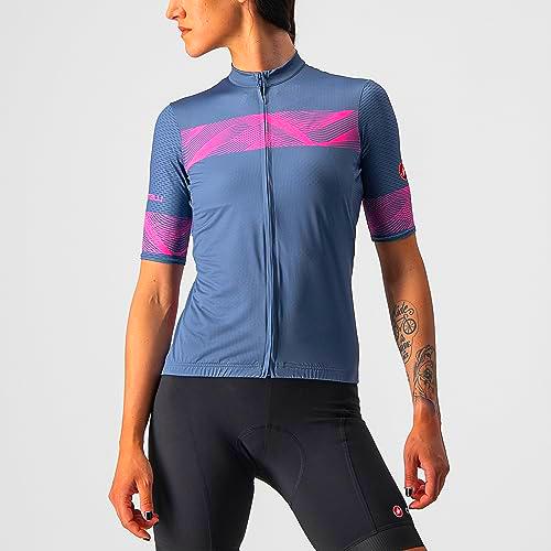 CASTELLI Fénix Camiseta de Mono Mujer, Light Steel Blue/Pink Fluo, XL