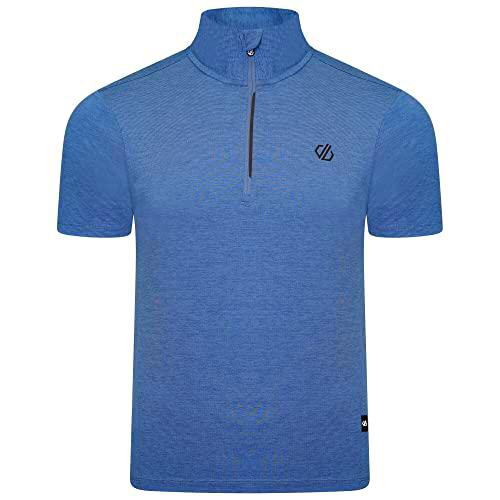 Dare2B Pedal It out Jrsy Camiseta Ligera de Jersey de Manga Corta con Media Cremallera con Tejido Q-WIC Plus y Ribete Reflectante Apto para Ciclismo y Senderismo