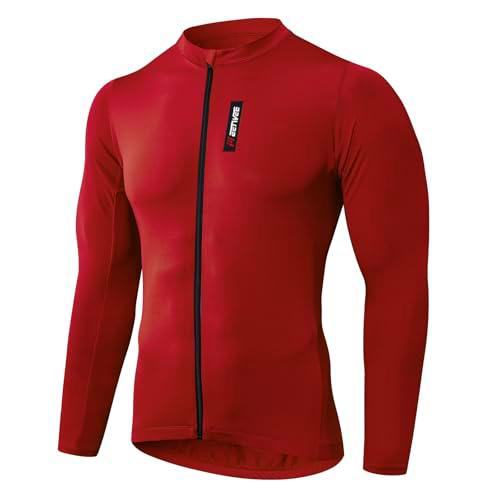 MEETWEE Maillot Ciclismo Hombre, Manga Larga/Corta Ropa de MTB Bicicleta Camisetas de Ciclismo Secado Rápido 3 Bolsillos Maillot Ciclismo Carretera