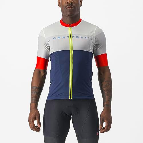 CASTELLI 4523092-424 SEZIONE Jersey Men's T-Shirt Belgian Blue/Ivory-MASTICE-Fiery Red M