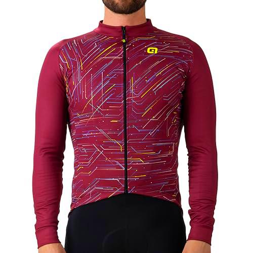ALE' Byte Pragma Jerseys de Manga Larga, Granate, M para Hombre