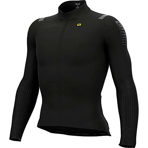 ALE' R-ev1 Warm Race Manga Larga Jerseys, Negro, S para Hombre