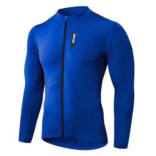 MEETWEE Maillot Ciclismo Hombre, Manga Larga/Corta Ropa de MTB Bicicleta Camisetas de Ciclismo Secado Rápido 3 Bolsillos Maillot Ciclismo Carretera