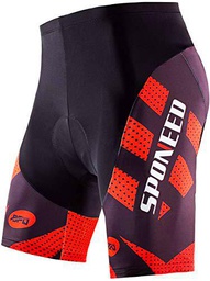 sponeed Pantalones Cortos de Ciclismo Acolchados para Hombre