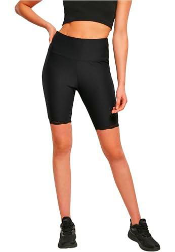 Urban Classics Ladies High Waist Rib Lace Hem Cycle Shorts Pantalones Cortos