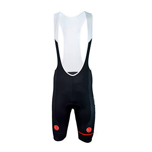 Sundried Mens Acolchado Pantalones Cortos Babero Bicicleta de Carretera Pantalones Cortos de Ciclista Ciclo Ropa Ropa de montaña Bici (Negro, XXL)